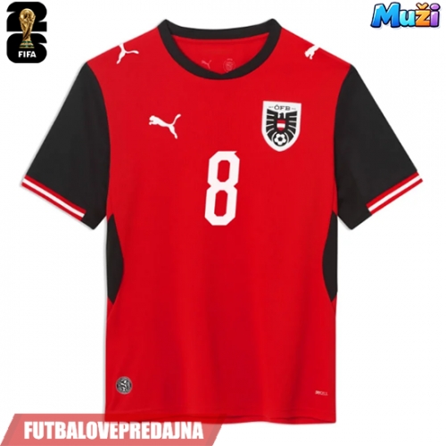 Lacne Muži Futbalové dres Rakúsko David Alaba #8 MS 2026 Krátky Rukáv - Domáci